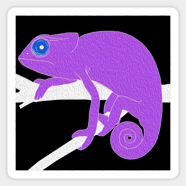 Trippy Chameleon Sticker by edajylix